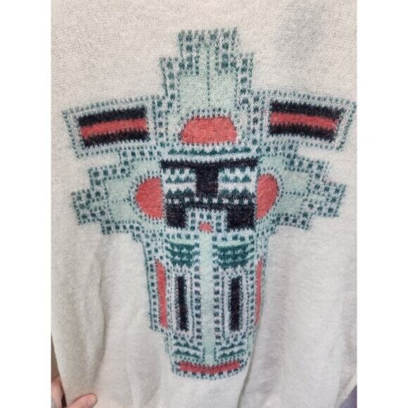 Maison Scotch Sweater Womens SMALL Aztec Angora Blend Western‎ Alpine Boho Knit - Picture 4 of 7